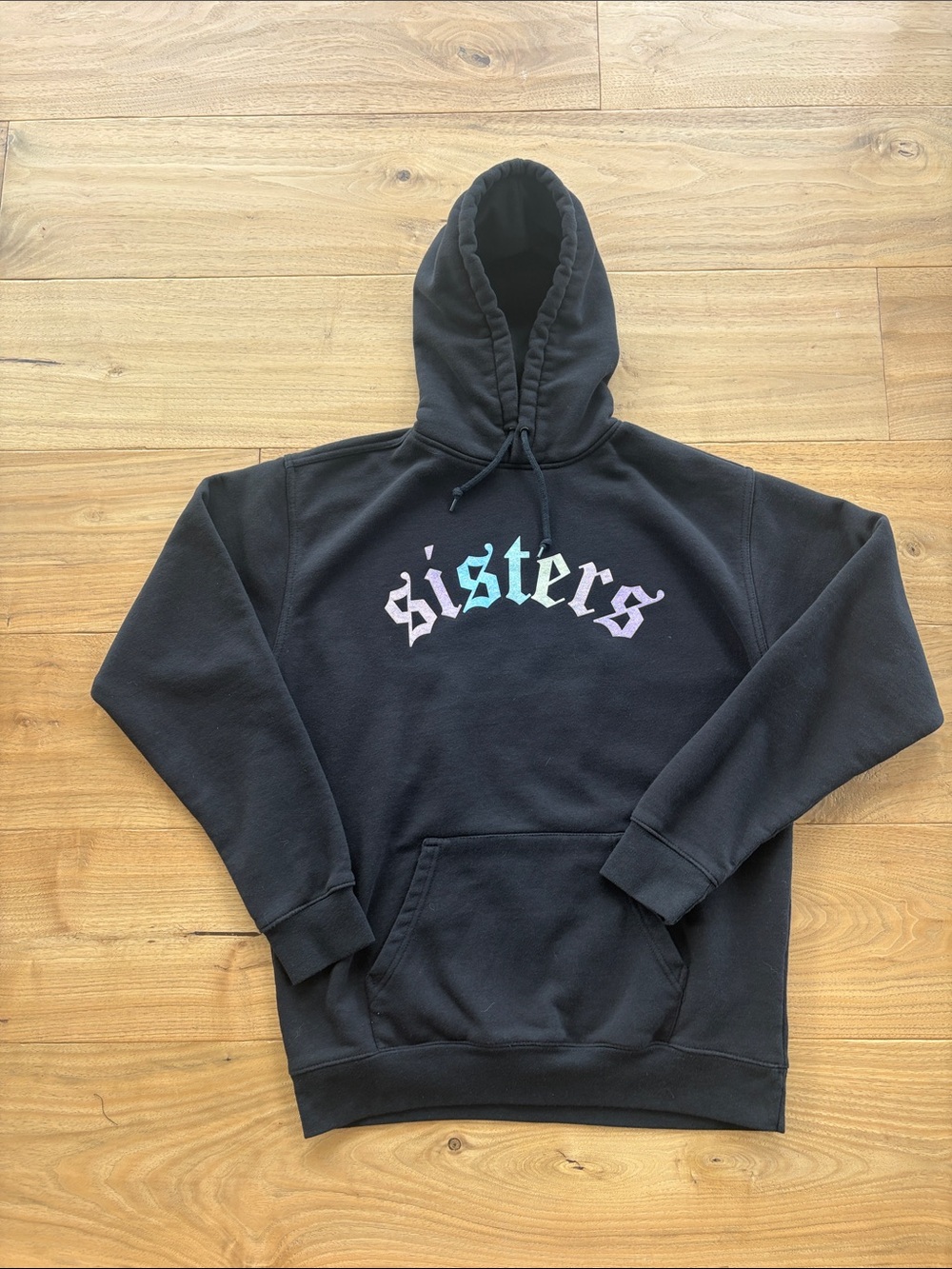 Sisters by safety pin hoody black medium unisex